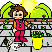 Leora in de tuin