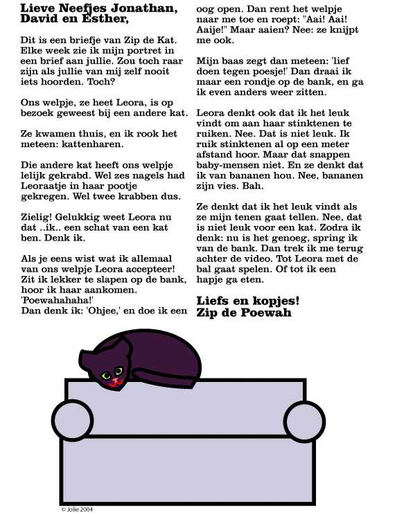 Brief van Zip