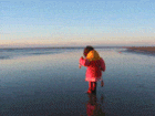 Leora op hest strand