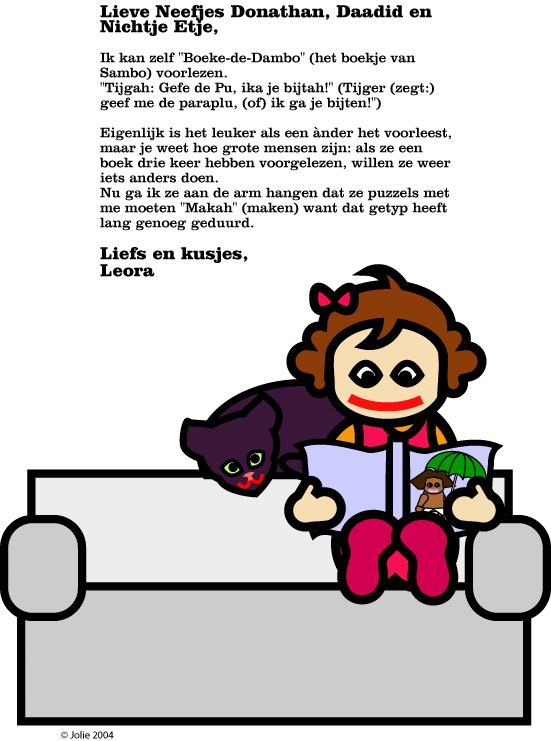 Leora leest een boek