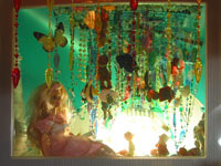 barbie, blue white apple studio display