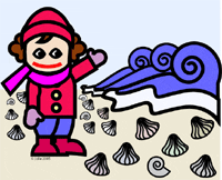 Leora op het strand