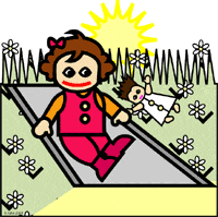 Leora in de speeltuin